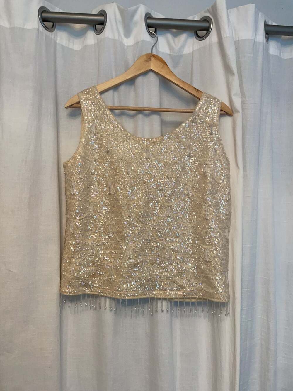 Macy's Vintage 1950s/60s Beaded and Sequined Tank Top with Pearl Fringe
Bridal